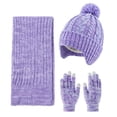 thumbnail image 3 of Toddler Hats, Gloves and Scarves Sets Winter Warm Knit Thick Thermal Stretchy Ski Head Hat Scarf Gloves Set, 3 of 7