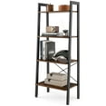 thumbnail image 1 of Costway 4-Tier Bookshelf Industrial Display Storage Shelf Plant Flower Stand Metal Frame Brown, 1 of 10