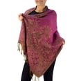 thumbnail image 2 of Soft Vintage Persian Paisley Printed Solid Pashmina Shawl Scarf, 2 of 10