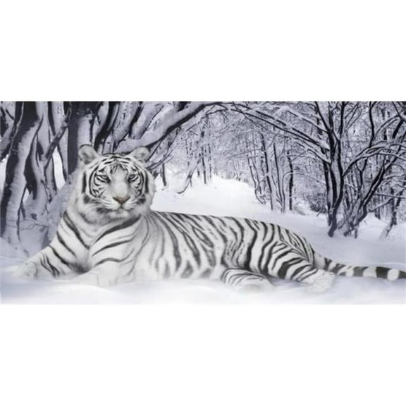 White Tiger Photo License Plate