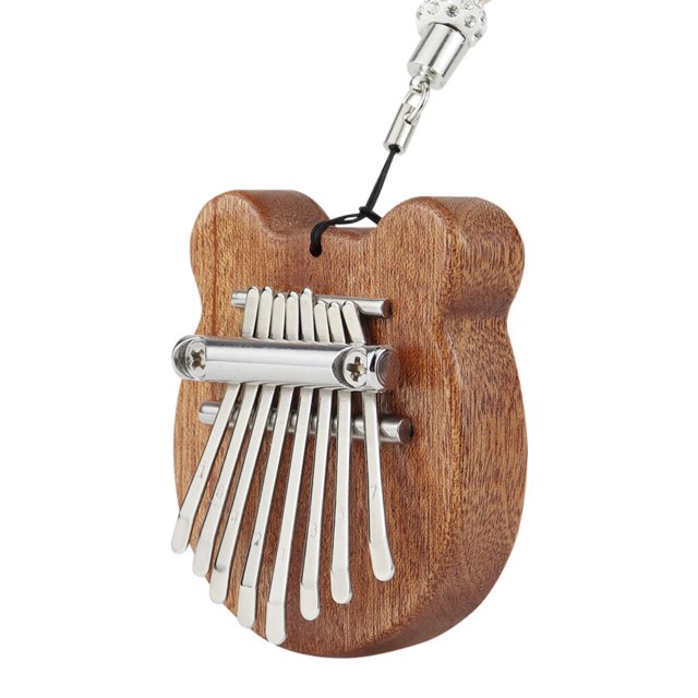 Yuarrent Piano de pulgar 8 teclas instrumento musical de madera portátil con cordón Piano de dedo Accesorios para instrumentos musicales