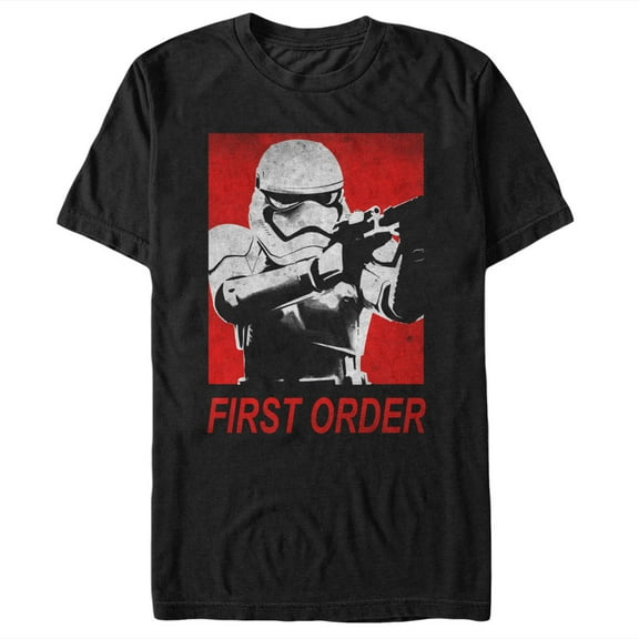 Men's Star Wars The Force Awakens First Order Stormtrooper Shoot  Graphic Tee Black Medium
