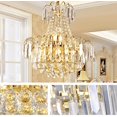 thumbnail image 6 of Fetcoi,  Luxury K9 Crystal Chandelier Modern Flush Mount Ceiling Light Crystal Pendant Light Fixture E14×6 (60×70CM), 6 of 9