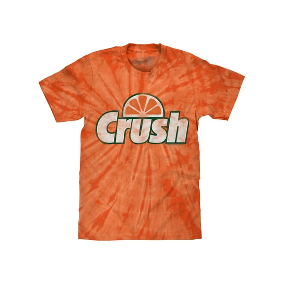 Tee Luv Men's Orange Crush Soda Logo Tie Dye T-Shirt (L)
