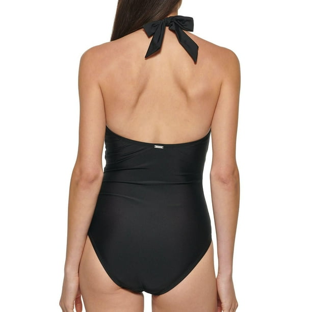 DKNY Women's One Piece Tummy Control Halter Neckline