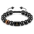 thumbnail image 1 of Con Letras Ajustables De 10Mm, Cuentas De Piedra De Ojo De Tigre De Ónix Negro Natural, Pulsera De Cuerda Trenzada, Regalo Significativo 26 Pulseras Advancent AP006886-05, 1 of 6