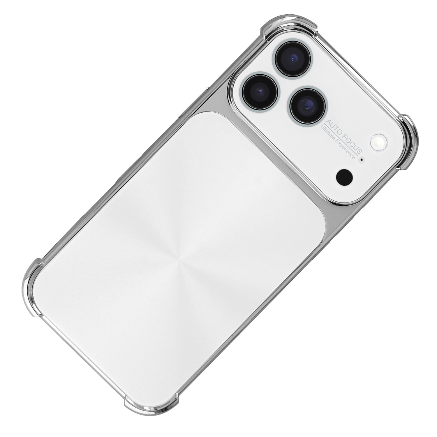 CD-Pattern Electroplated Four Corner Shockproof Case for iPhone 17 Pro Max - White