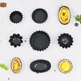 thumbnail image 1 of FUTUREORYY 3 Pcs Moules à Tartelettes Antiadhésifs pour la Cuisson Ronds en Acier Inoxydable Outil de Cuisine pour Utilisateurs à Domicile Noir Rouge, 1 of 6