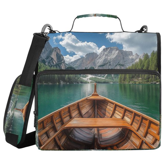 FORMRS Zipper Binder with Shoulder Strap 2-inch Ring 500 Sheet Capacity File Bag, Lake