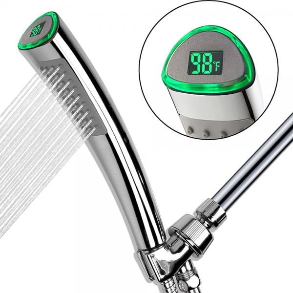 YOO.MEE Led Thermometer Handheld Shower Heads, Water Powered Light To