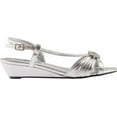thumbnail image 2 of touch ups womens geri manmade wedge sandal,silver metallic,12 m us, 2 of 7