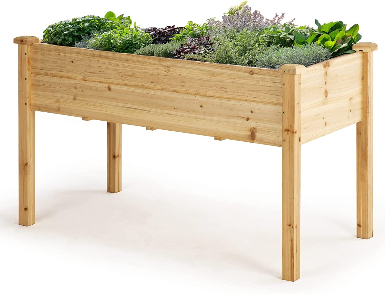 Idzo Raised Garden Bed with Legs, Durable Elevated Garden Box with Wax Oil Coated, 48x24x30in