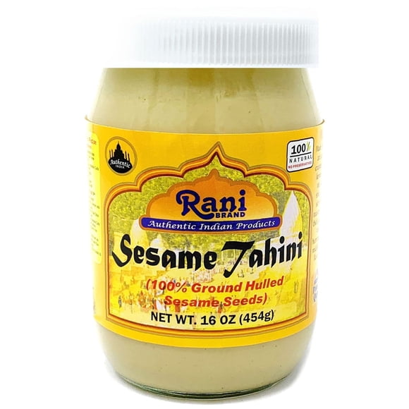 Rani Sésame Tahini 16 Oz (454g) Pot en Verre, Sans Sucre Ajouté, Végétalien Sans Gluten Sans-ogm Sans Couleurs Fabriqué aux États-Unis