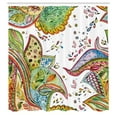 thumbnail image 3 of Ambesonne Grunge Shower Curtain, Leaves Flowers Hearts, 69"Wx84"L, Green Orange, 3 of 5