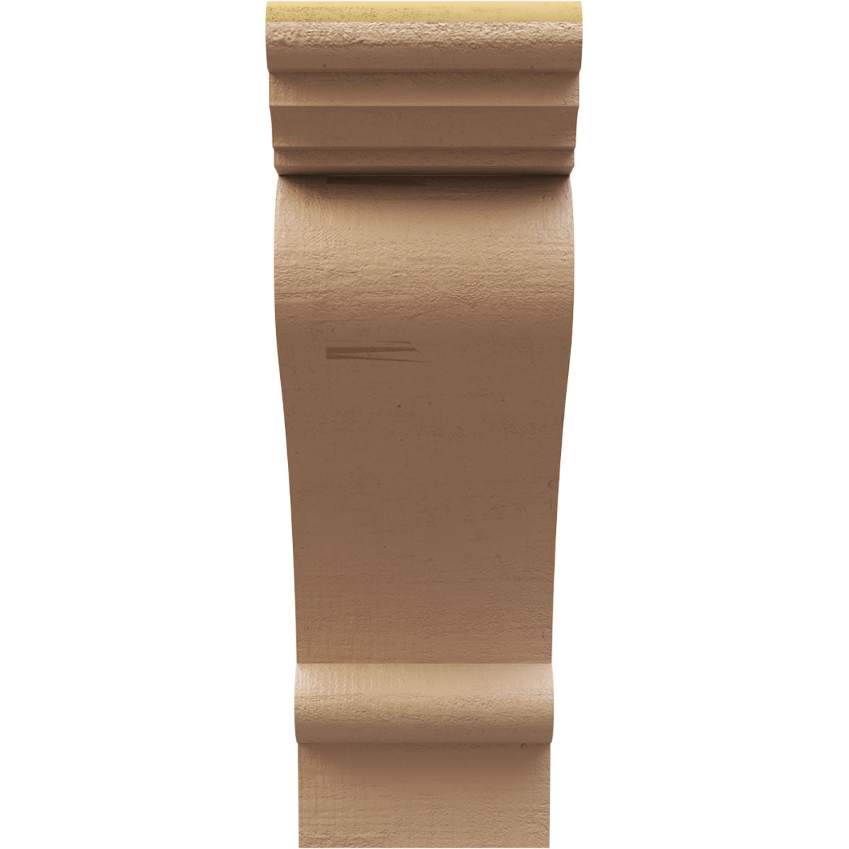 6"W x 12"D x 18"H Classic Mayflower Rough Cedar Woodgrain TimberThane Corbel, Primed Tan