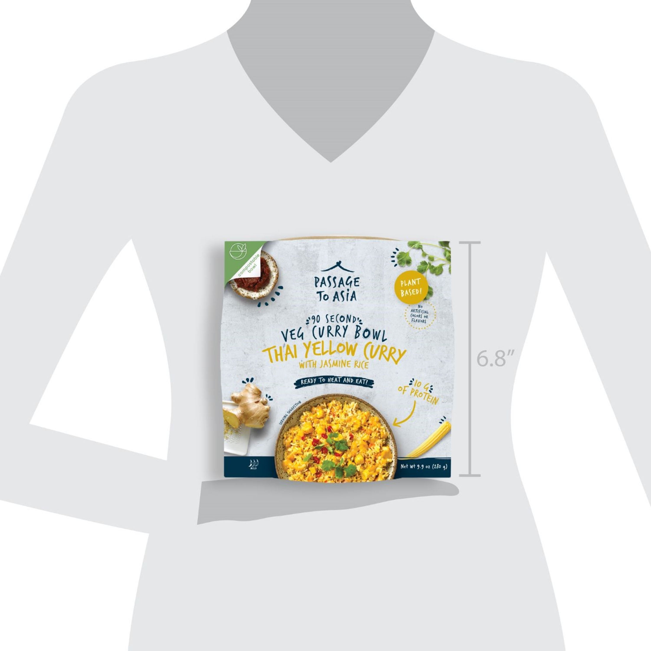 (2 pack) Passage to Asia Yellow Thai Bowl, 9.87 oz. Shelf Stable