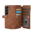 thumbnail image 5 of JiaheCover for Samsung Galaxy Z Fold5 Wallet Case,Rugged Shockproof Zipper Credit Card Slot Stand with Shoulder Strap Full Body Protection Case Cover,Brown, 5 of 9