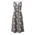 thumbnail image 4 of Gamivast Dresses for Women Sleeveless V Neck Empire Waist A-Line Maxi Dress Floral Print with Pockets Flowy Flattering Wedding Guest Summer Dresses Spring Dresses, 4 of 5