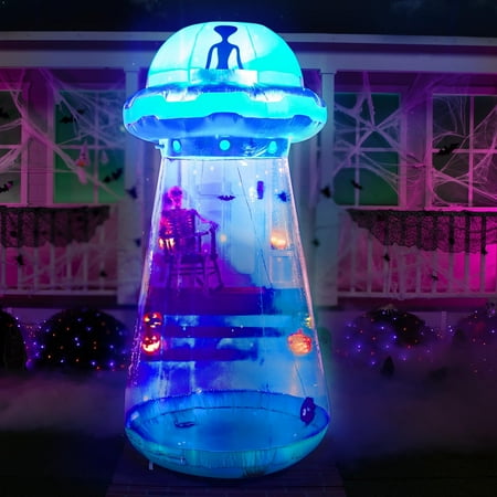 9 Ft Halloween Inflatable Outdoor Decoration, Halloween Blow Ups For Yard Decoration, Inflatable Ufo Halloween Decor With Leds For Halloween Decorations Outside Halloween Party Decorations