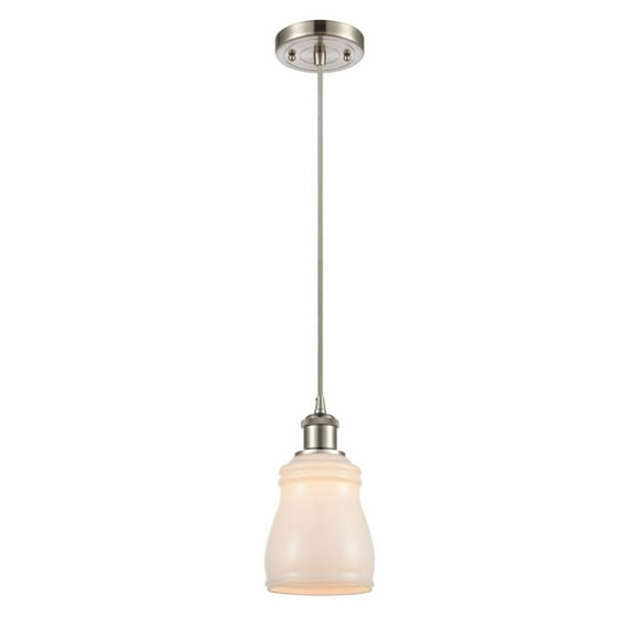 516-1P-SN-G391-Innovations Lighting-Ellery-1 Light Mini Pendant in Nautiical Style-4.5 Inches Wide by 8 Inches High   Brushed Satin Nickel Finish with
