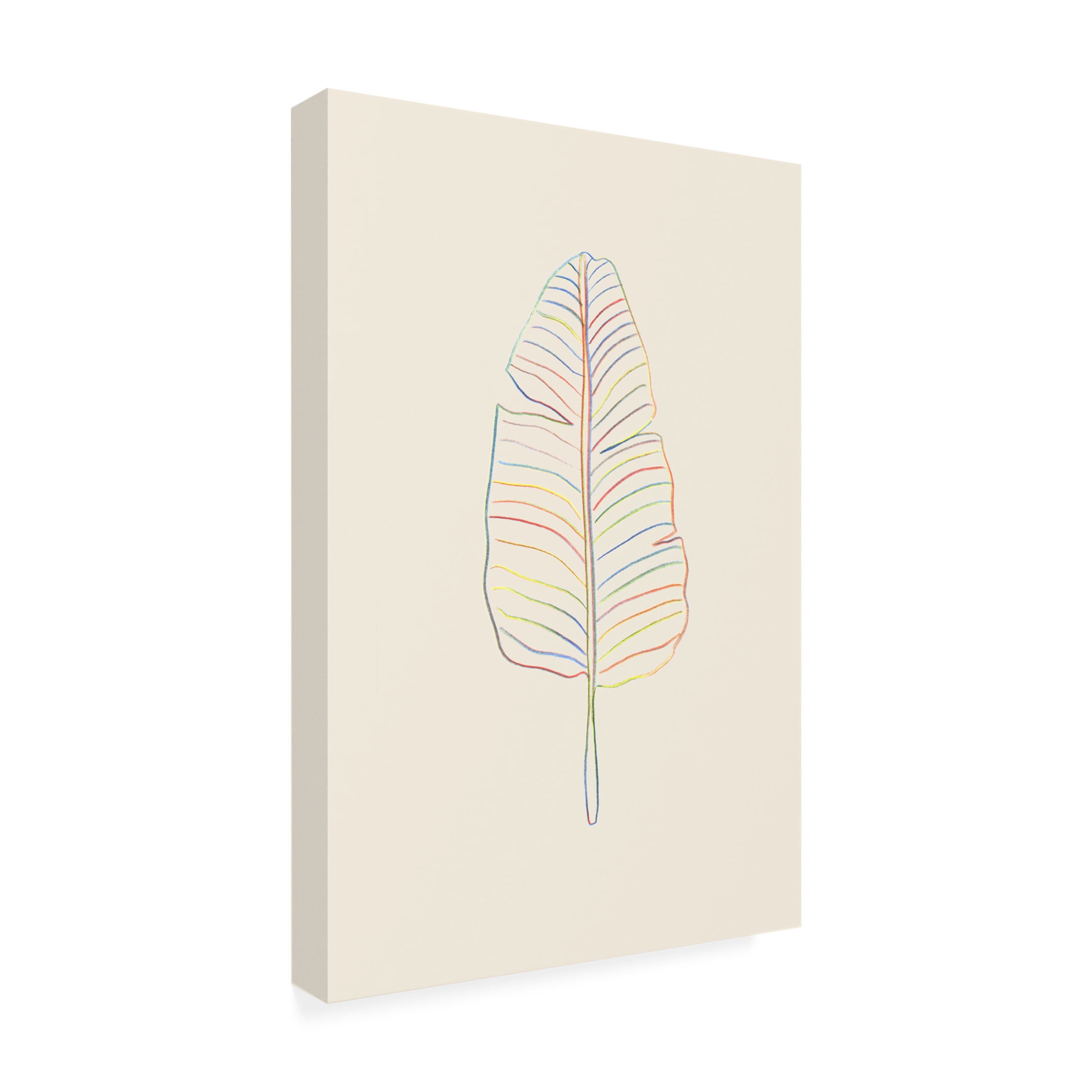 Canvas Wall Art - Pictufy Studio 'Banana Rainbow Leaf' Wall Art for Living Room, Bedroom, or Office Décor by Trademark Fine Art - 30 x 47 Inches