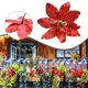 thumbnail image 5 of Adornos navideños Lylong de 33 cm con purpurina de flor de Pascua para colgar en el árbol de Navidad, color rojo, 5 of 8