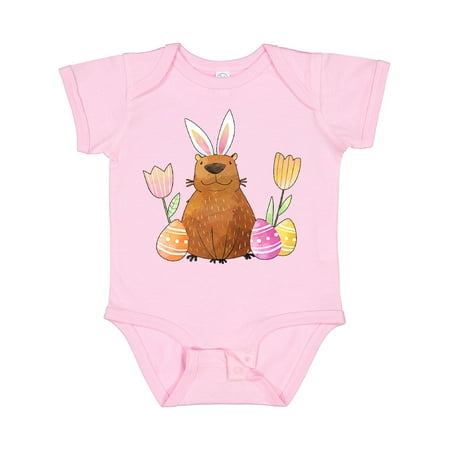 

Inktastic Easter Capybara with Eggs and Flowers Gift Baby Boy or Baby Girl Bodysuit