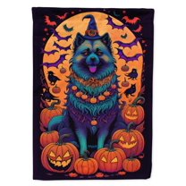 Keeshond Witchy Halloween Garden Flag 11.25 in x 15.5 in