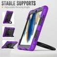 thumbnail image 5 of Samsung Galaxy Tab A8 Case 10.5 Inch 2022 SM-X200/X205/X207 with Built-in Screen Protector, Dteck Heavy Duty 3 in 1 Shockproof Bumper Full Body Drop Protection with 360° Ring Holder,Purple+Black, 5 of 8