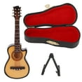 thumbnail image 1 of Guitarra eléctrica en miniatura de madera de tilo y metal, miniadornos de instrumentos musicales, guitarra recortada de 10 cm, 1 of 14