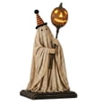 thumbnail image 2 of Resin Ghost Figurine with Pumpkin Lantern LED Glowing Statue Handcrafted Floating Fabric Design for Halloween Night Light, 7 Inch, 2 of 6
