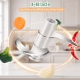 thumbnail image 2 of M Buder Electric Garlic Chopper ,250ml USB Charging Food Processor, Mini Vegetable Chopper for Ginger, Chili, Fruit, Meat , 304 Stainless Steel Blades, 2 of 9