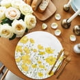 thumbnail image 2 of Yellow Daisy Round 13 Inch Placemats Set of 6, Spring Floral Summer Botanical Watercolor HeatResistant Non Slip Place Mats for Dining Table, Wipeable Braided Kitchen Table Mats for Housewarming, 2 of 9