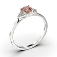 thumbnail image 3 of Dazzling Minimalist 1.25 Carat Round Cut, Affordable Morganite And Diamond Moissanite Engagement Ring, Wedding Ring In 925 Sterling Silver With 18K White Gold Plating Gift For Her, Promise Ring, 3 of 3