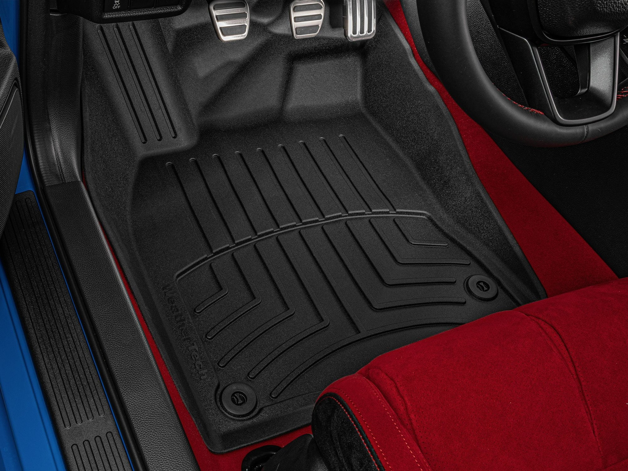 WeatherTech FloorLiner HP Custom Fit Floor Mats compatible with Integra, Integra Type S, Civic, Civic Hybrid, Civic Si, Civic Type R - 1st Row (Driver & Passenger), Black