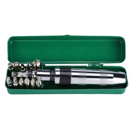 

EBTOOLS Screwdriver Set 14 Pcs 1/2” Impact Screwdriver Set Kit with Metal Box Reversible Hand Tool for Repairing Screwdriver Kit