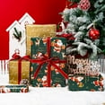thumbnail image 6 of OM Christmas Wrapping Paper Roll, Deep Green Gift Wrapping Paper, Christmas Santa Claus and Reindeers Pattern Foil Gift Wrap with Metallic Shine for Holiday Packaging (17 Inch X 33 Feet), 6 of 15