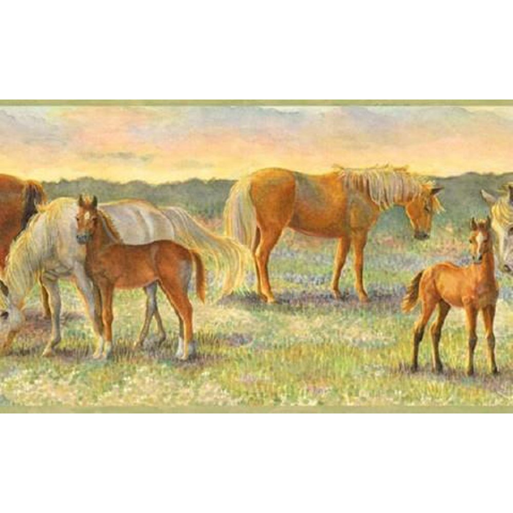 878926 Field of Horses Wallpaper Border - Walmart.com - Walmart.com