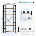 thumbnail image 3 of Simenmax 5-Tier Bookshelf - 62.2" Tall Rustic Brown Display Storage Shelves for Living Room, Office, Bedroom, Brown, 3 of 6