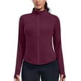 thumbnail image 4 of PINSPARK Woman Workout Athletic Jackets Comfy Running Gym Jackets with Thumb Holes Lightweight Soft Sports Tops with 2 Zip Pockets, 4 of 8