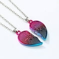 thumbnail image 4 of 2 Pcs Gradient Color Heart Necklace Personalized Magnet Pendant For Bff Friends, 4 of 4
