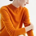 thumbnail image 3 of Suéter de punto de cachemira corto con cuello semialto suelto de mujer de pura lana lista para usar de primera línea de otoño e invierno, 3 of 6