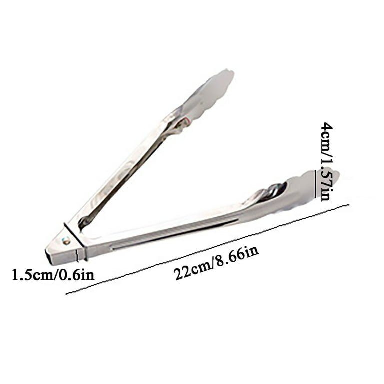 Tazemat 6 Pack Serving Tongs Kitchen Tongs,Buffet Tongs, Stainless Steel Food Tong Serving Tong,small Tongs (9 inch), Silver