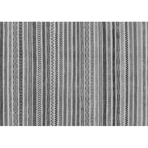 Ahgly Company Indoor Rectangle Abstract Gray Modern Area Rugs, 8' x 12'