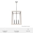 thumbnail image 7 of Hunter - Squire Manor 4-light Chrome, Medium Size Pendant Light, Dimmable, Modern Style, Rectangle Shaped, for Bedrooms, Dining, Living Rooms - 19481, 7 of 7