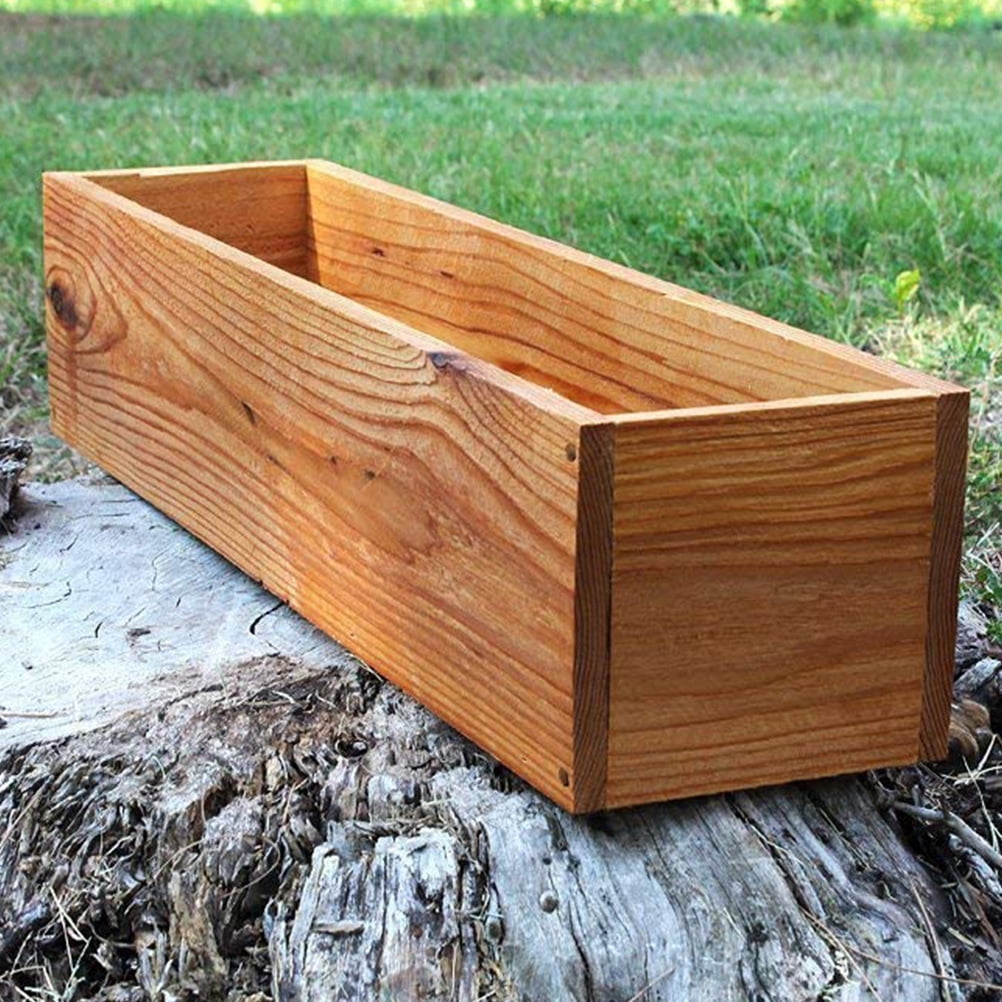 OFFIGAM Rustic Wooden Planter Box Rectangular Flower Bed Pot for and Garden Outdoor Decor