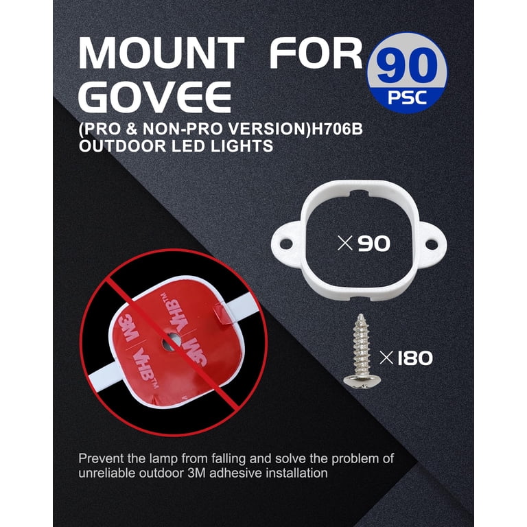 YJNAUPAI 40-Pack Mounting Brackets For Govee Outdoor Lights (Non-Pro H705) – Easy Install