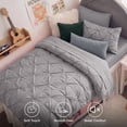 thumbnail image 4 of U by Bedsure Twin/Twin XL Comforter Set Grey, Bedding for College Dorm, 5 Pieces Bed in a Bag with Pinch Pleat Comforter, Sheets, Pillowcases & Shams, 4 of 10