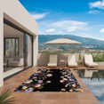 thumbnail image 2 of Black Spring Floral Outdoor Rug 4x6 Ft, Non Slip Washable Area Rug, Elegant Flowers Farmhouse Botanical Patio Rugs Carpet Runner, Large Floor Mat for Indoor/Outdoor Deck Porch Camping, 2 of 8