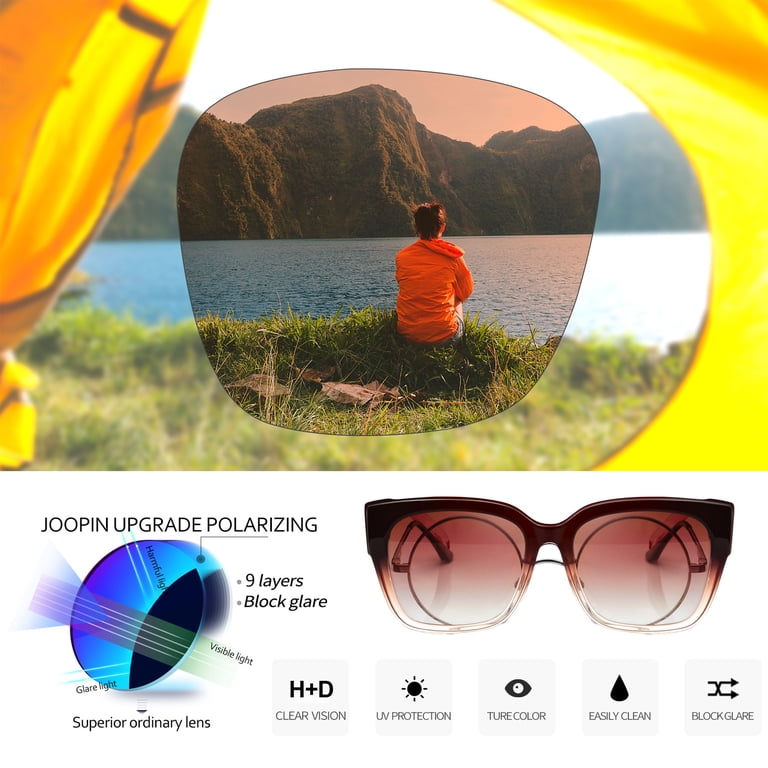 Joopin Wrap Around Polarized Sunglasses, Dark Mirrored photo 4